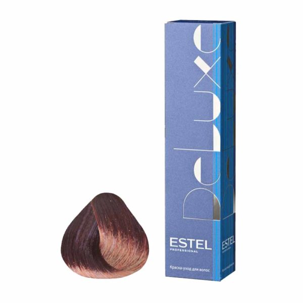 Estel 5/60 Краска-уход De Luxe, светлый шатен фиолетовый для седины, 60 мл