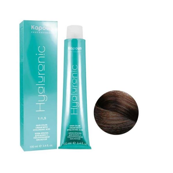 Kapous Hialuronic краска для волос HY 4.3 Коричневый золотистый, 100 мл