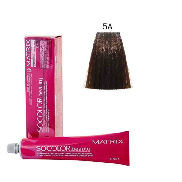 MATRIX SOCOLOR.beauty краска для волос 5A, светлый шатен пепельный, 90 мл