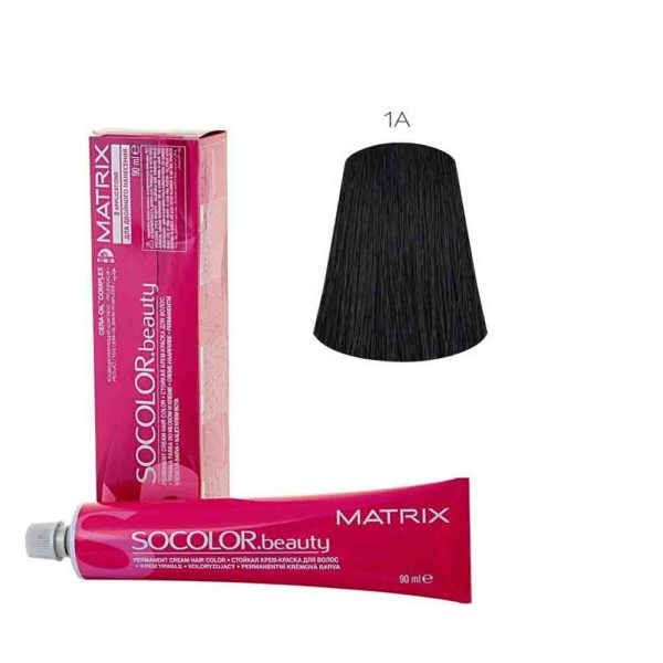 MATRIX SOCOLOR.beauty краска для волос 1A, иссиня-черный пепельный, 90 мл