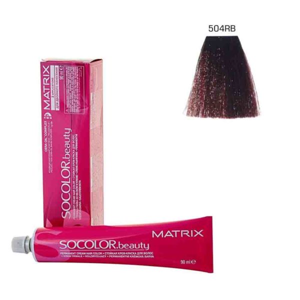 MATRIX SOCOLOR.beauty EXTRA COVERAGE краска 504RB шатен красно-коричневый, 90 мл