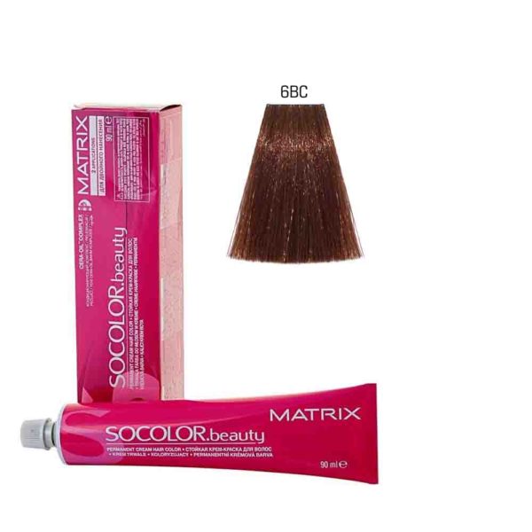 MATRIX SOCOLOR.beauty краска 6BC темный блондин коричнево-медный, 90 мл