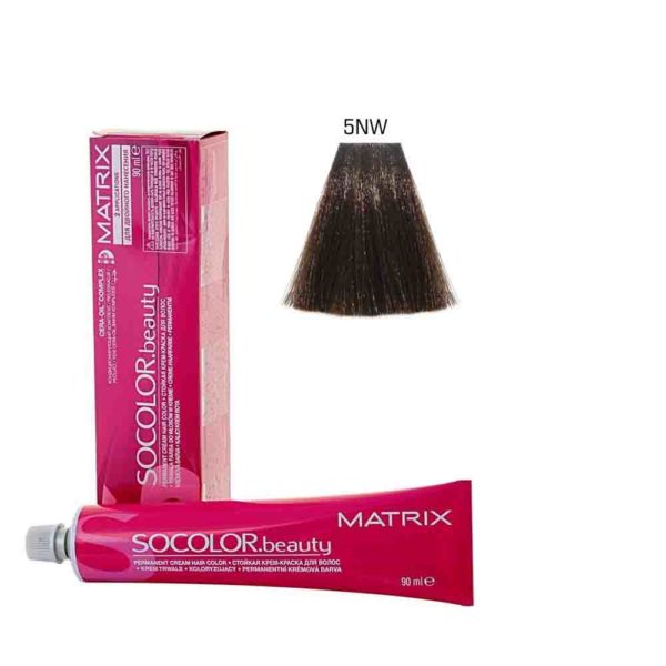 MATRIX SOCOLOR.beauty краска 5NW натуральный теплый светлый шатен, 90 мл