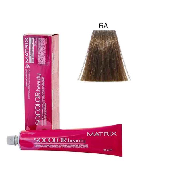 MATRIX SOCOLOR.beauty краска для волос 6A, темный блондин пепельный, 90 мл