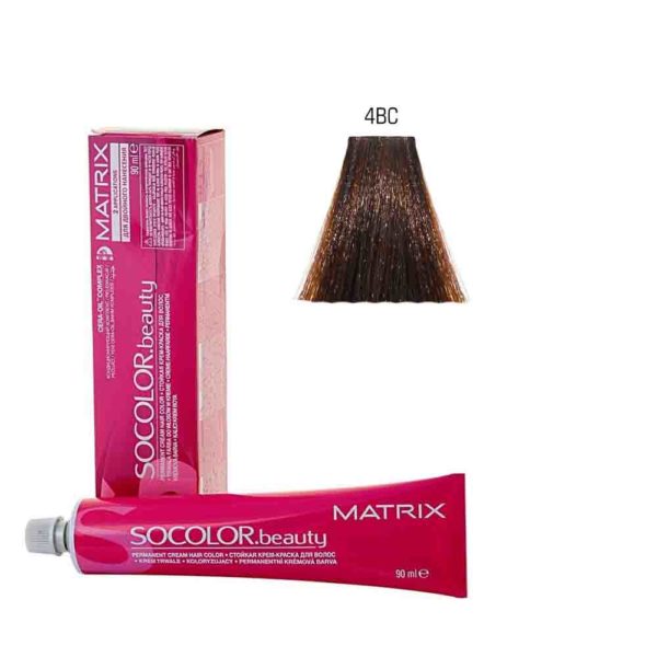 MATRIX SOCOLOR.beauty краска 4BC шатен коричнево-медный, 90 мл