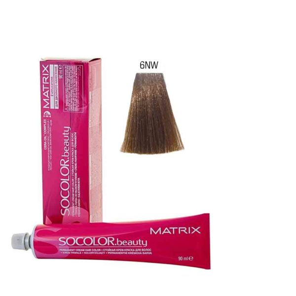 MATRIX SOCOLOR.beauty краска 6NW натуральный теплый темный блондин, 90 мл