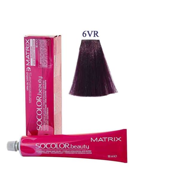 MATRIX SOCOLOR.beauty краска 6VR темный блондин перламутрово-красный, 90 мл