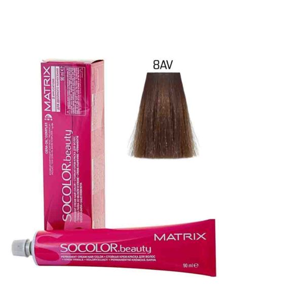 MATRIX SOCOLOR.beauty краска 8AV светлый блондин пепельно-перламутровый, 90 мл