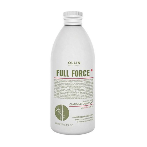 Ollin Full Force Clarifing Hair & Scalp Шампунь очищающий с экстрактом бамбука, 300 мл