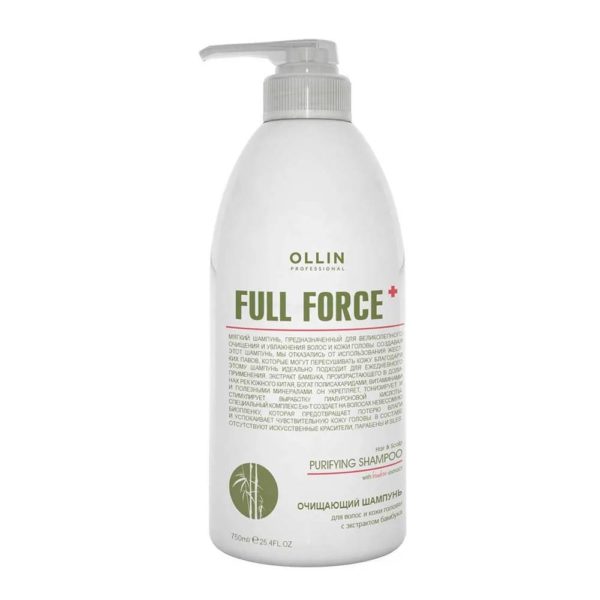 Ollin Full Force Clarifing Hair & Scalp Шампунь очищающий с экстрактом бамбука, 750 мл