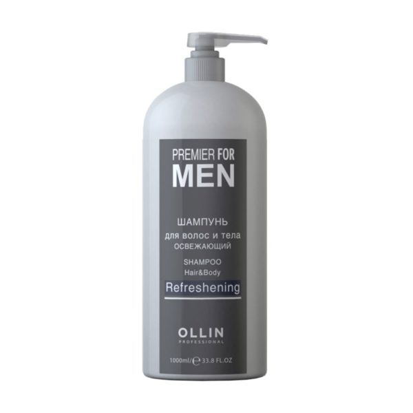 Ollin PREMIER FOR MEN Шампунь для волос и тела освежающий, 1000 мл