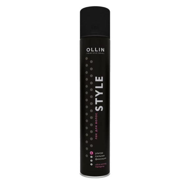 Ollin Style Ultra Strong Hair Spray Лак для волос ультрасильной фиксации, 500 мл