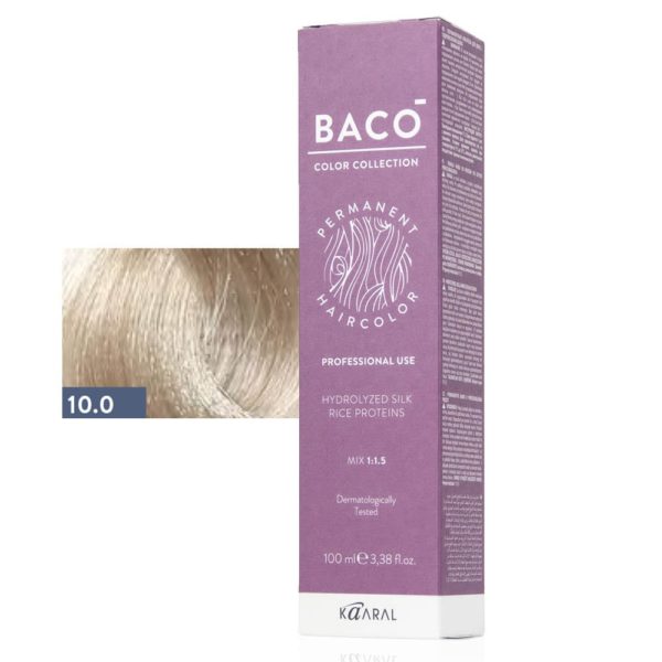 Kaaral BACO COLOR Permament Haircolor Крем-краска 10.0 Очень очень светлый блондин, 100 мл