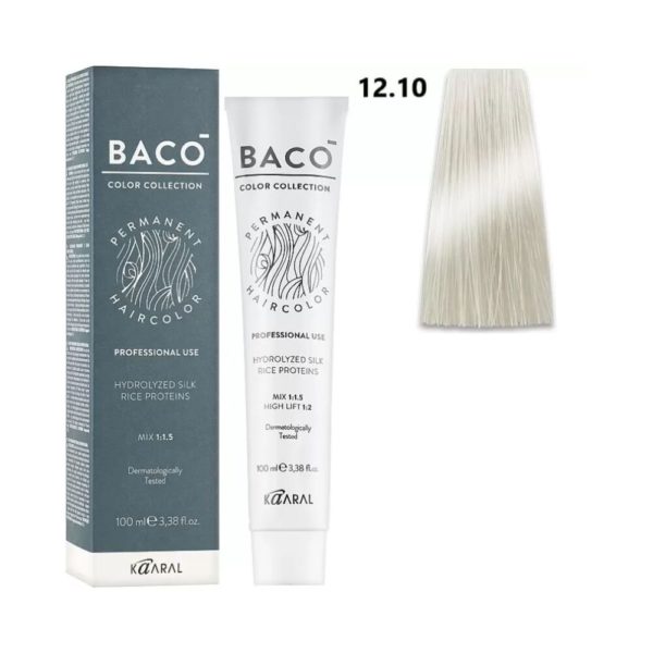 Kaaral BACO COLOR Permament Haircolor Крем-краска 12.10 Зкстра светлый пепельный блондин, 100 мл