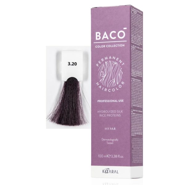 Kaaral BACO COLOR Permament Haircolor Крем-краска 3.20 Темный фиолетовый каштан, 100 мл