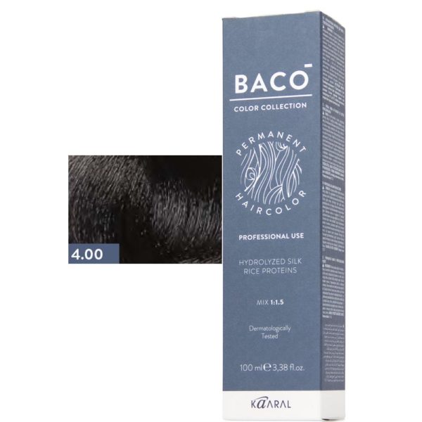 Kaaral BACO COLOR Permament Haircolor Крем-краска 4.00 Каштановый интенсивный, 100 мл