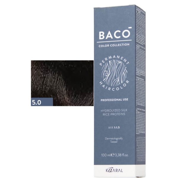Kaaral BACO COLOR Permament Haircolor Крем-краска 5.0 Светлый каштан, 100 мл
