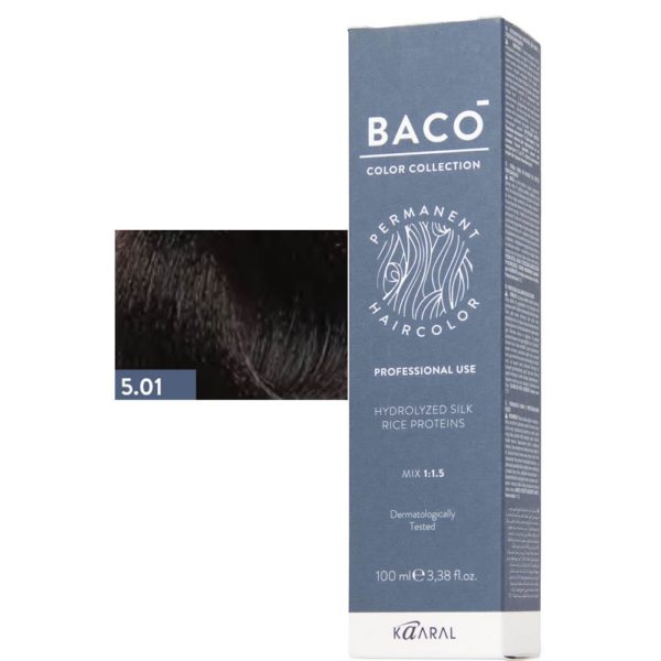 Kaaral BACO COLOR Permament Haircolor Крем-краска 5.01 Натурально-пепельный светлый каштан, 100 мл