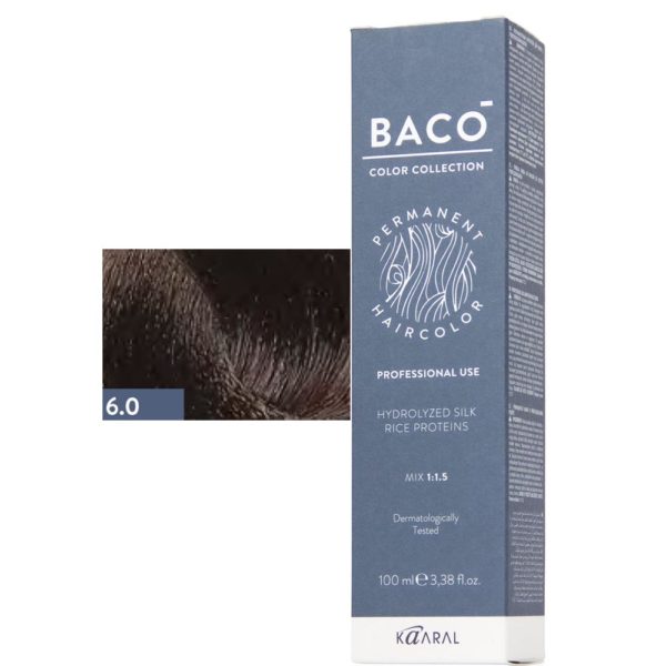 Kaaral BACO COLOR Permament Haircolor Крем-краска 6.0 Темный блонд, 100 мл