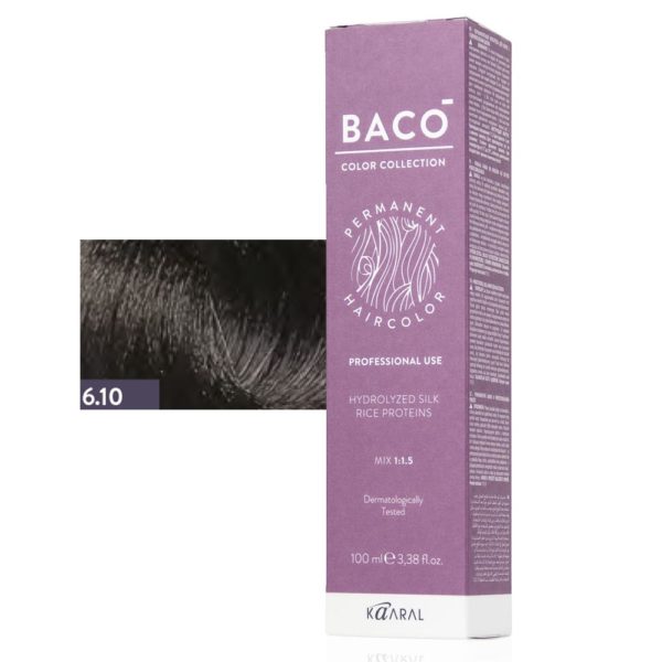 Kaaral BACO COLOR Permament Haircolor Крем-краска 6.10 Темный пепельный блонд, 100 мл