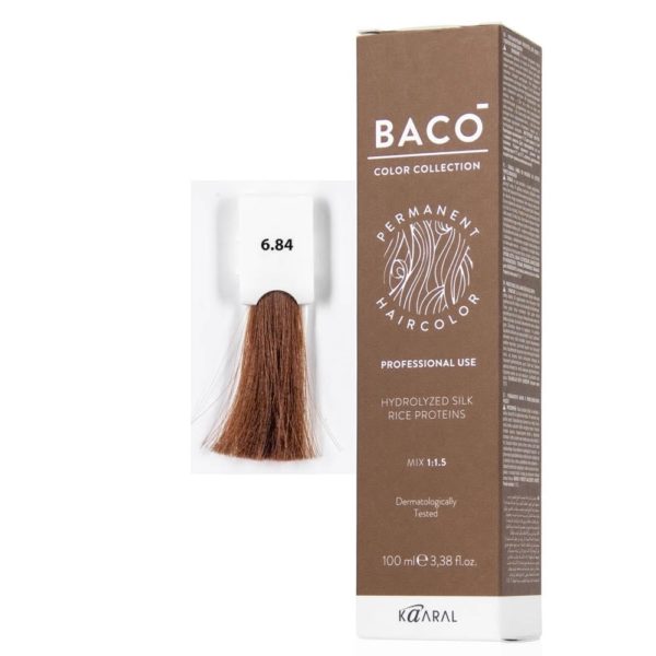 Kaaral BACO COLOR Permament Haircolor Крем-краска 6.84 Темный коричнево-медный блондин, 100 мл