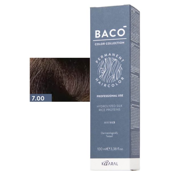 Kaaral BACO COLOR Permament Haircolor Крем-краска 7.00 Белокурый интенсивный, 100 мл