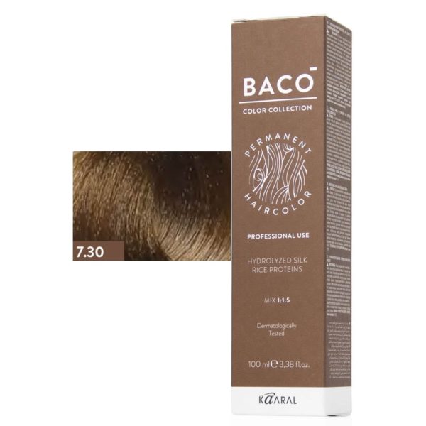 Kaaral BACO COLOR Permament Haircolor Крем-краска 7.30 Золотистый блонд, 100 мл