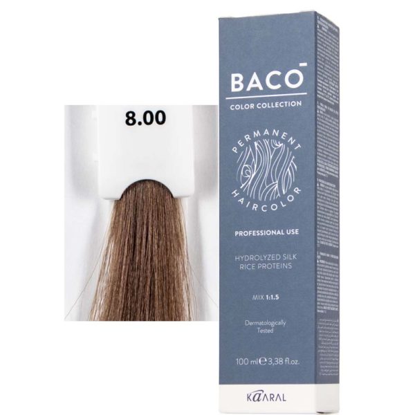 Kaaral BACO COLOR Permament Haircolor Крем-краска 8.00 Светло-белокурый интенсивный, 100 мл