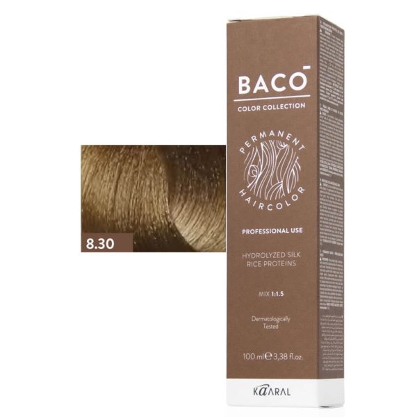 Kaaral BACO COLOR Permament Haircolor Крем-краска 8.30 Светлый золотистый блонд, 100 мл