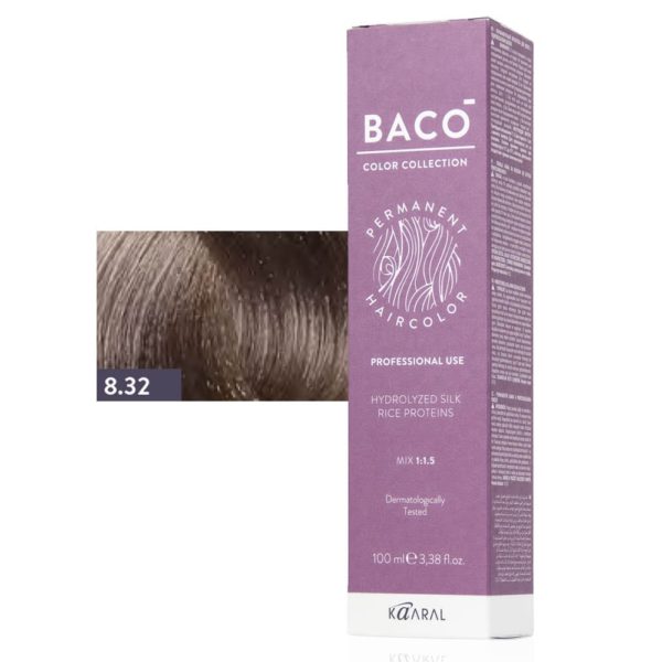 Kaaral BACO COLOR Permament Haircolor Крем-краска 8.32 Светлый красно-фиолетовый блонд, 100 мл