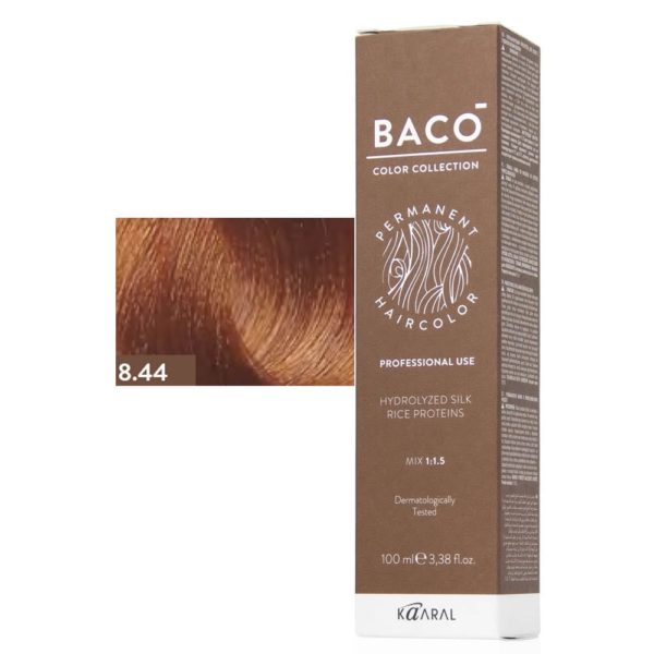 Kaaral BACO COLOR Permament Haircolor Крем-краска 8.44 Светлый интенсивный медный блонд, 100 мл