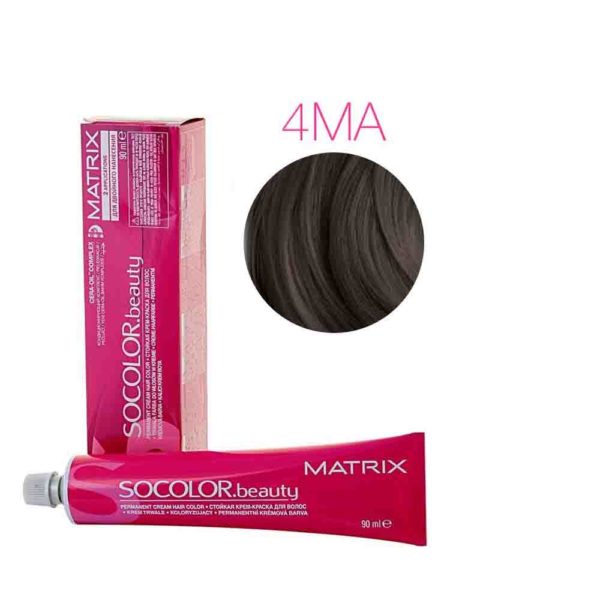 MATRIX SOCOLOR.beauty краска 4MA шатен мокка пепльный, 90 мл