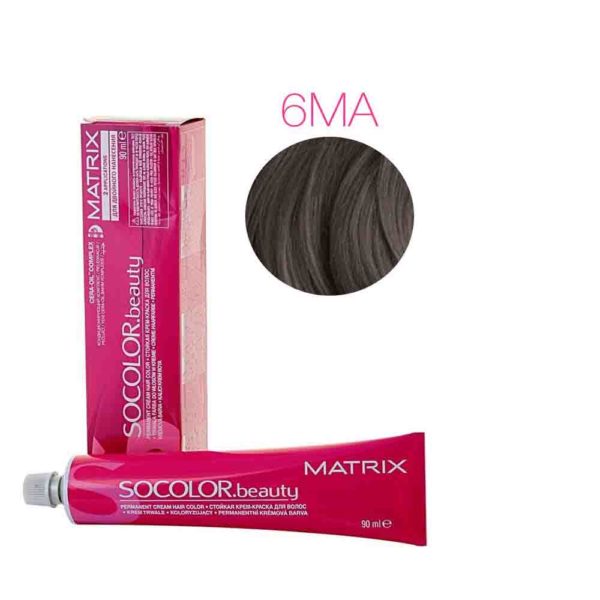 MATRIX SOCOLOR.beauty краска 6MA темный блондин мокка пепельный, 90 мл