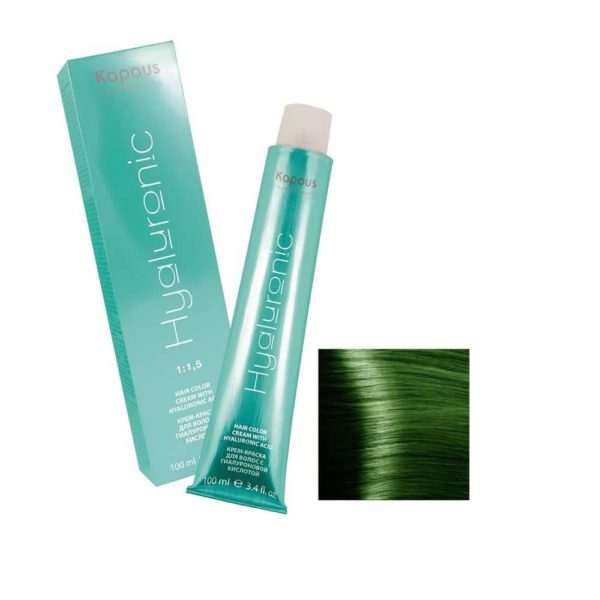 Kapous Hialuronic HY 073 Усилитель зеленый, крем-краска для волос с гиалуроновой кислотой, 100 мл