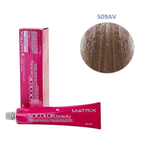 MATRIX SOCOLOR.beauty EXTRA COVERAGE краска 509AV очень светлый блондин пепельно-перламутровый, 90 мл