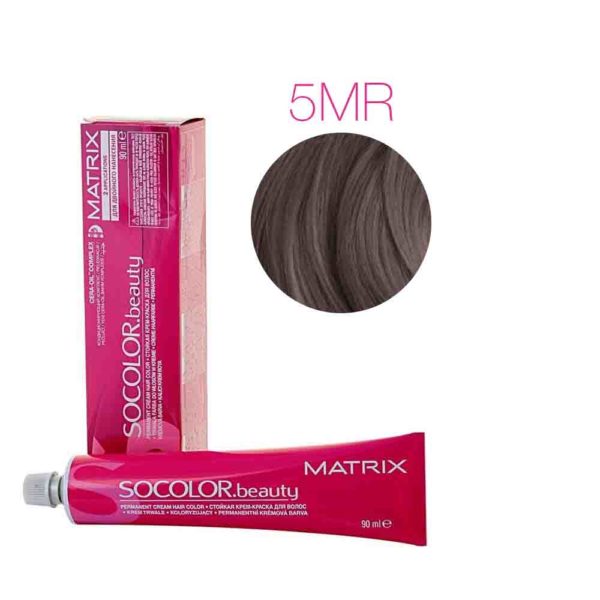 MATRIX SOCOLOR.beauty краска 5MR светлый шатен мокка красный, 90 мл