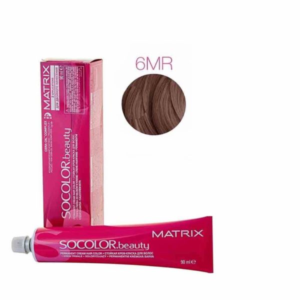 MATRIX SOCOLOR.beauty краска 6MR темный блондин мокка красный, 90 мл