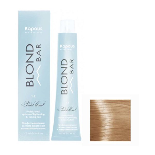 Kapous Blond Bar BB 1036 Крем-краска для волос с экстрактом жемчуга, золотистый розовый, 100 мл