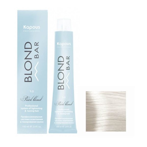 Kapous Blond Bar BB 001 Крем-краска для волос с экстрактом жемчуга, снежная королева, 100 мл