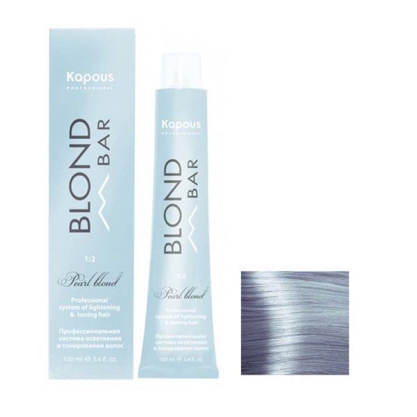 Kapous Blond Bar BB 1011 Крем-краска для волос с экстрактом жемчуга, серебристый пепельный, 100 мл