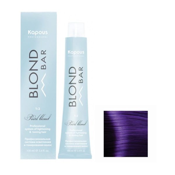 Kapous Blond Bar BB 02 Крем-краска для волос с экстрактом жемчуга, корректор фиолетовый, 100 мл