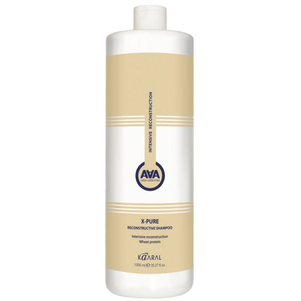 Kaaral AAA X-Real Pure Reconstructive Shampoo Шампунь восстанавливающий для поврежденных волос с пшеничными протеинами, 1000 мл