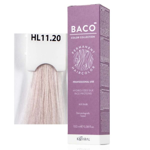 Kaaral BACO COLOR Permament Haircolor Крем-краска 11.20 Супер-светлый перламутровый блонд, 100 мл