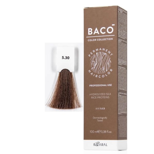 Kaaral BACO COLOR Permament Haircolor Крем-краска 5.30 Светлый золотистый каштан, 100 мл