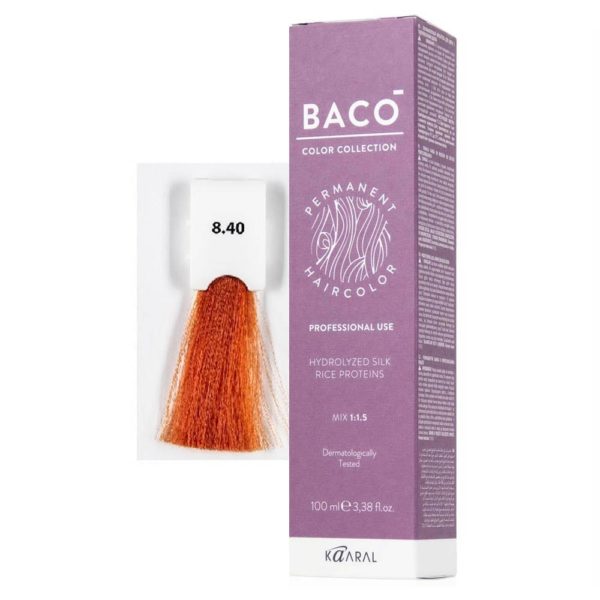 Kaaral BACO COLOR Permament Haircolor Крем-краска 8.40 Светлый медный блонд, 100 мл