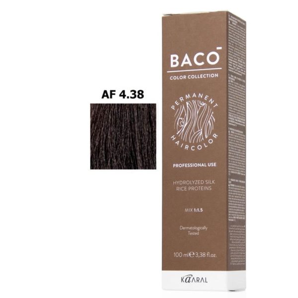 Kaaral BACO COLOR SOFT Крем-краска для волос 4.38 Шоколадный коричневый, 60 мл