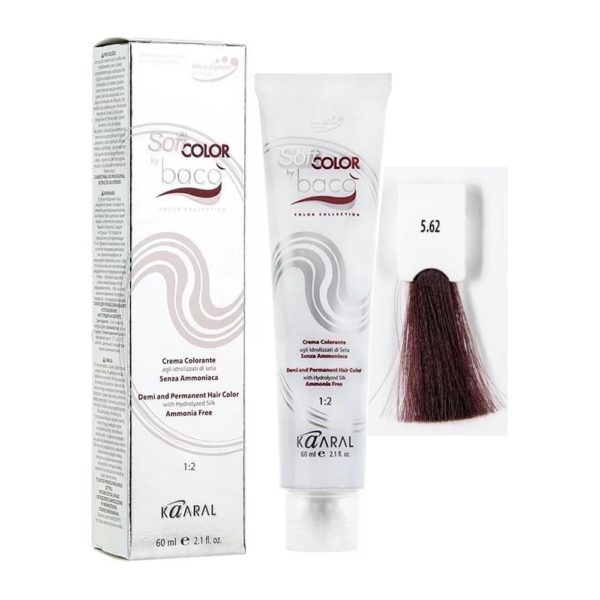 Kaaral BACO COLOR SOFT Крем-краска для волос 5.62 Светлый фиолетово-красный коричневый, 60 мл
