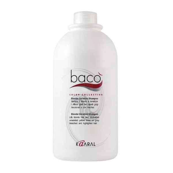 Kaaral BACO Blonde Elevation Shampoo Шампунь для придания блеска и холодного оттенка осветленным и седым волосам, 1000 мл