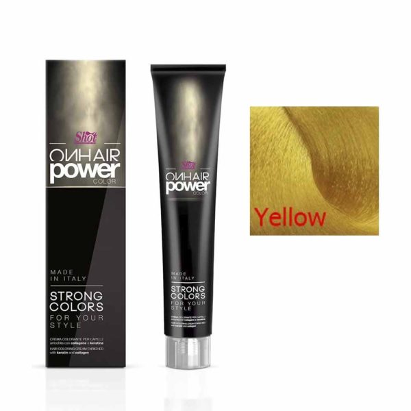 SHOT Power color Крем-краска для волос желтый, 100 мл