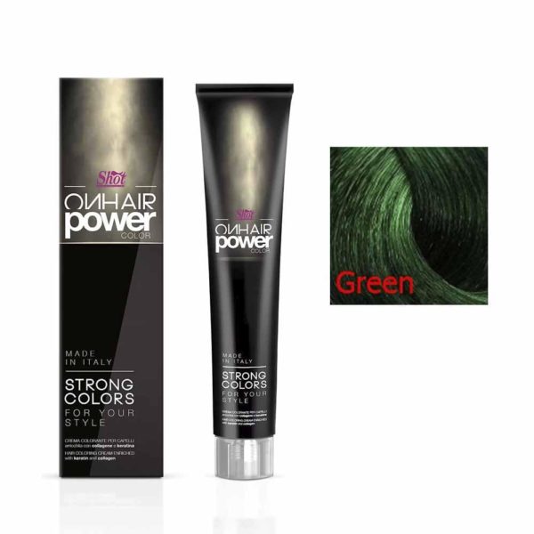 SHOT Power color Крем-краска для волос зеленый, 100 мл